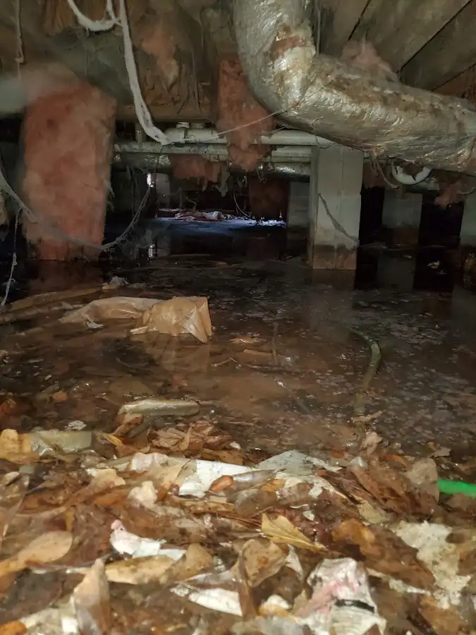 Crawl space flood assessment for Commercial Water Damage Restoration in Little Canada