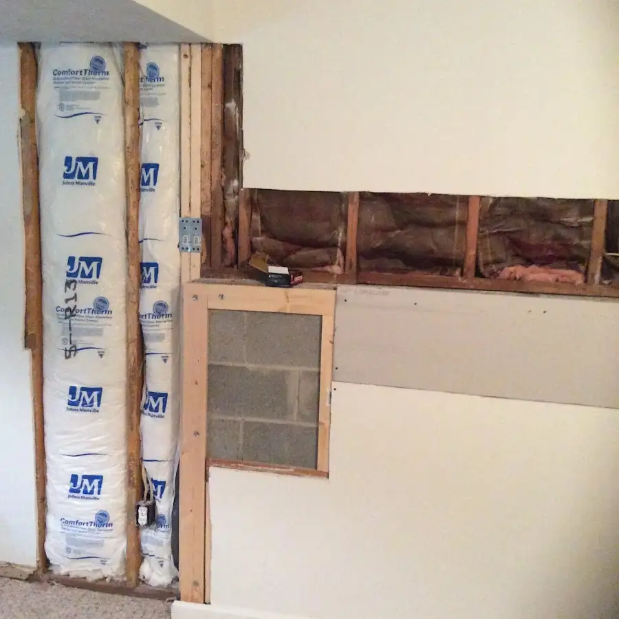 Wall insulation replacement during Contents Cleaning & Restoration in Little Canada